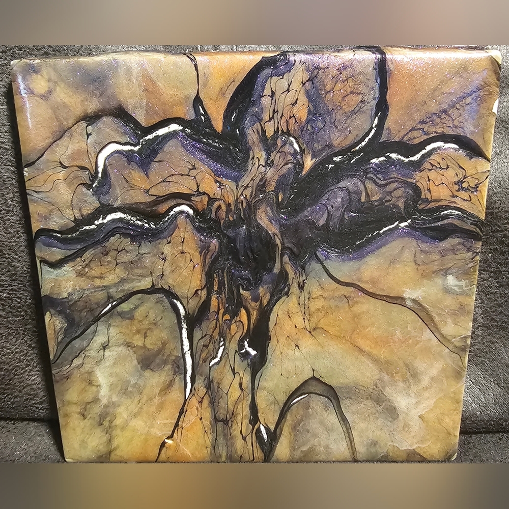4.25" handpainted ceramic tile